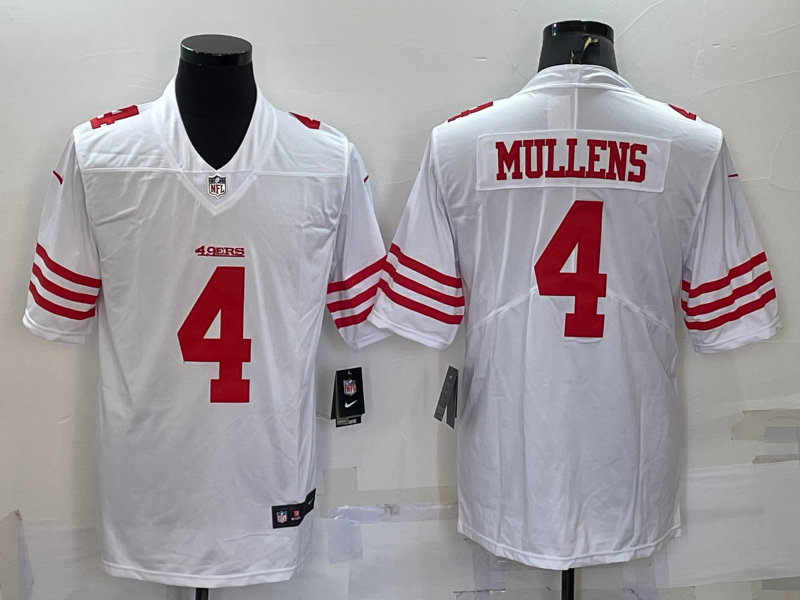 Men's San Francisco 49ers Nick Mullens #4 White Jersey